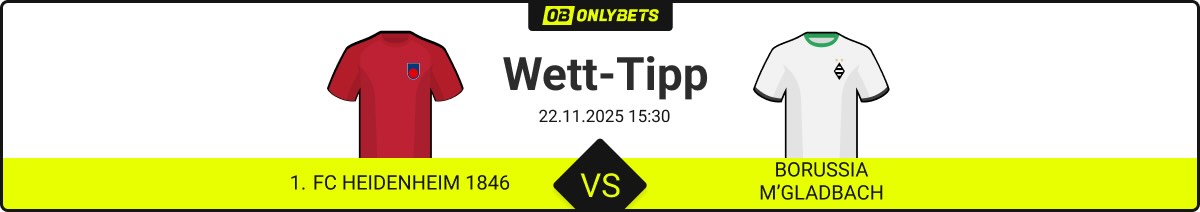 1 fc heidenheim 1846 borussia mönchengladbach wett tipp