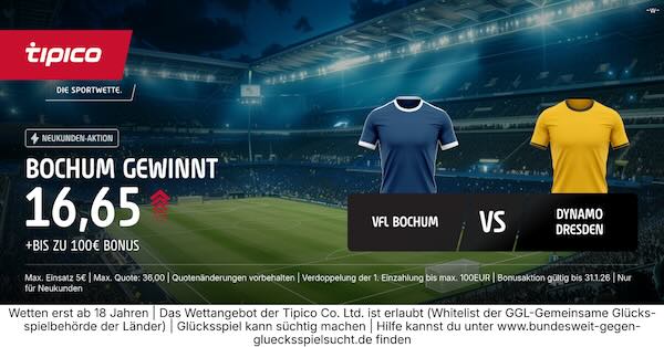 tipico boost auf bochum gewinnt gegen dynamo dresden