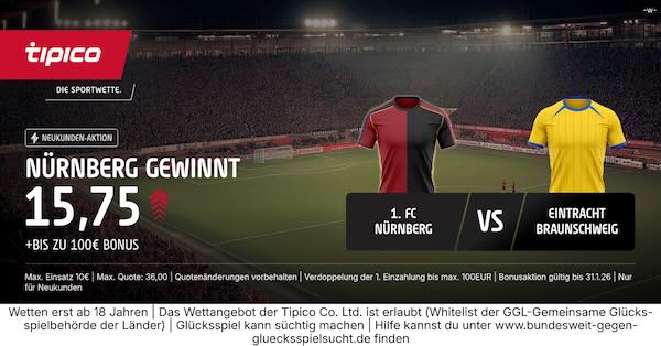 tipico boost auf nürnberg gewinnt gegen eintracht braunschweig