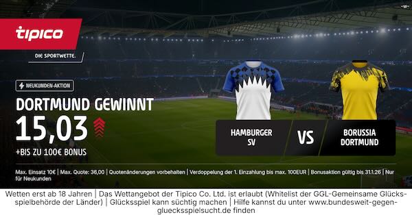 tipico boost auf dortmund gewinnt gegen hamburg