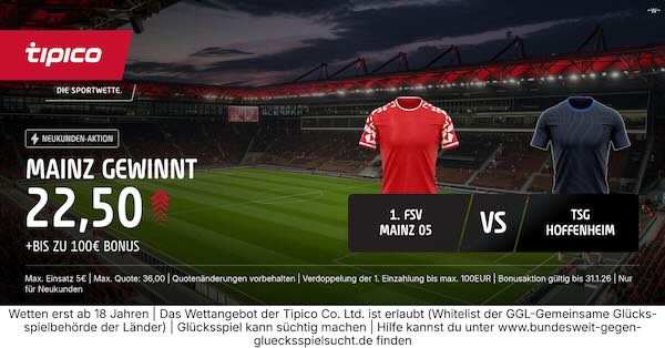 tipico boost auf mainz gewinnt gegen hoffenheim