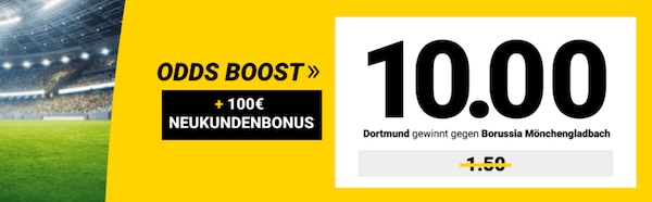 interwetten odds boost auf dortmund gewinnt gegen borussia mönchengladbach