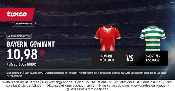 tipico boost auf bayern gewinnt gegen sporting