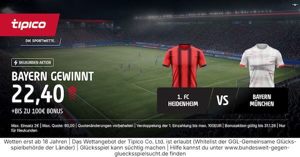 tipico boost auf bayern gewinnt in heidenheim