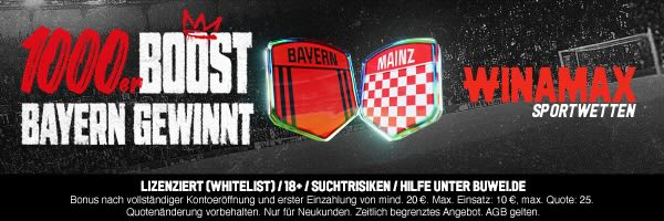 winamax boost auf bayern gewinnt gegen mainz