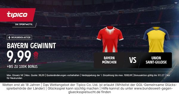 tipico boost auf bayern gewinnt gegen union sg