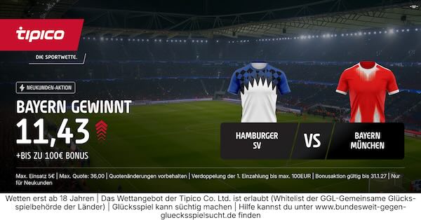 tipico boost auf bayern gewinnt beim hamburger sv