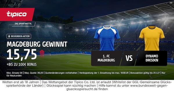 tipico boost auf magdeburg gewinnt gegen dresden