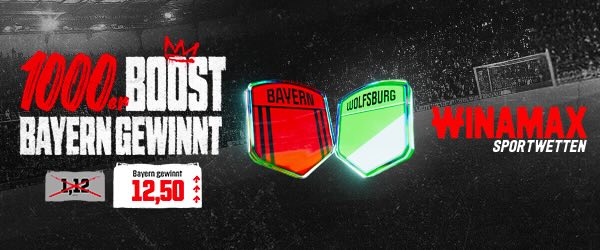 winamax boost auf bayern gewinnt gegen wolfsburg