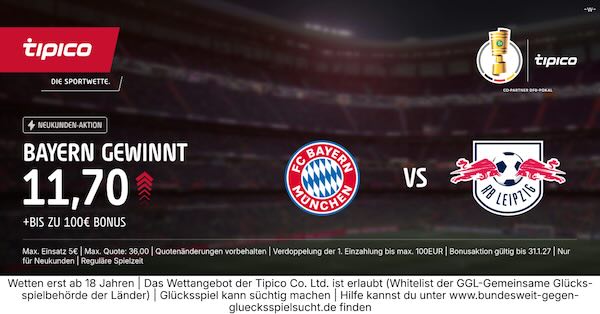 tipico boost auf bayern gewinnt gegen leipzig
