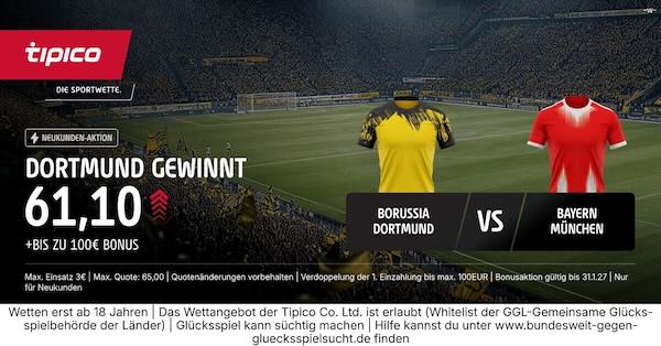 tipico boost auf dortmund gewinnt gegen bayern