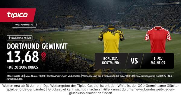 tipico boost auf dortmund gewinnt gegen mainz