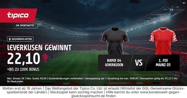 tipico boost auf leverkusen gewinnt gegen mainz