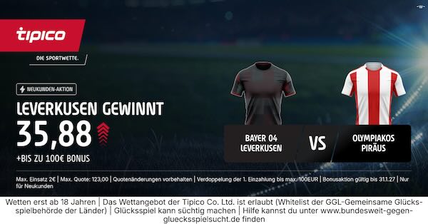 tipico boost auf leverkusen gewinnt gegen olympiakos