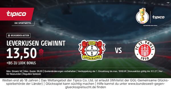 tipico boost auf leverkusen gewinnt gegen st pauli