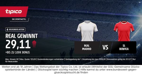 tipico boost auf real gewinnt gegen benfica