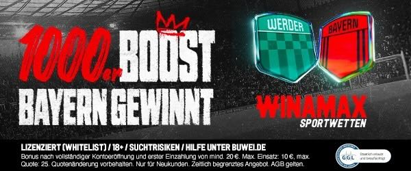 winamax boost auf bayern gewinnt in bremen