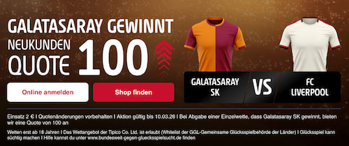 Galatasaray Quote 100 vs. Liverpool 10.3.