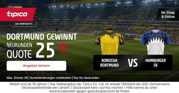 tipico boost auf dortmund gewinnt gegen hamburg