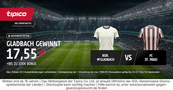 tipico boost auf gladbach gewinnt gegen st pauli