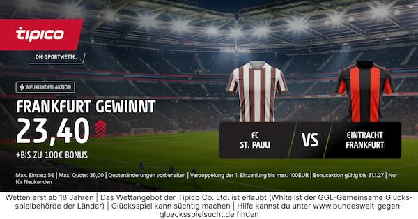 tipico boost auf frankfurt gewinnt beim fc st pauli