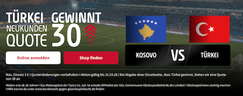 tipico boost 31.3. Türkei Kosovo