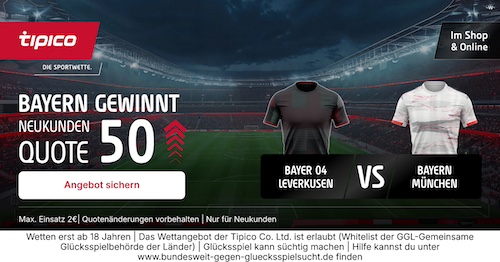 Bayern erhöhte Quote 50,0 im Pokal gegen Leverkusen - 22.04.