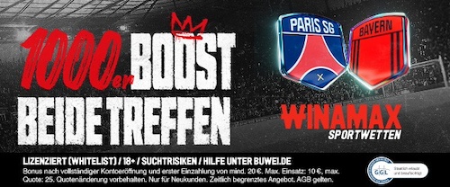 Winamax Boost PSG Bayern 28.4.