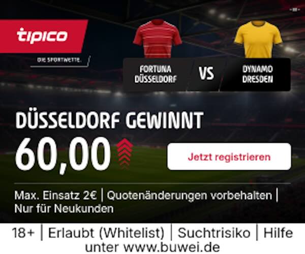tipico boost auf düsseldorf gewinnt gegen dresden