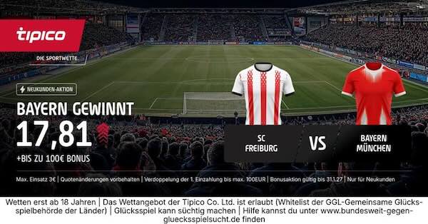 tipico boost auf bayern gewinnt in freiburg