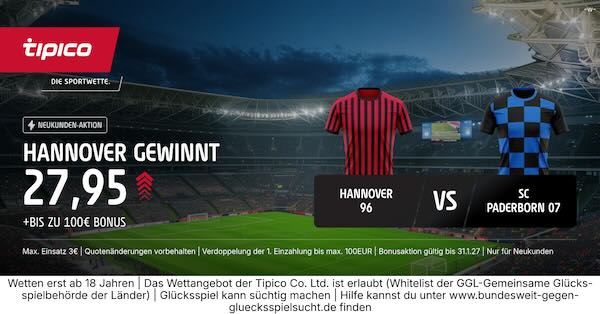tipico boost auf hannover gewinnt gegen paderborn