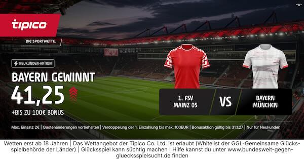 tipico boost auf bayern gewinnt gegen mainz