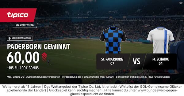 tipico boost auf paderborn gewinnt gegen schalke