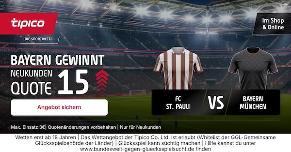 tipico boost auf bayern gewinnt bei st pauli