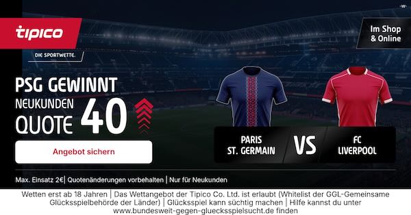 tipico boost auf psg gewinnt gegen liverpool