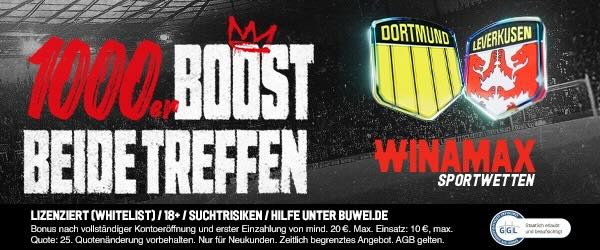 winamax 1000er boost auf dortmund und leverkusen treffen beide