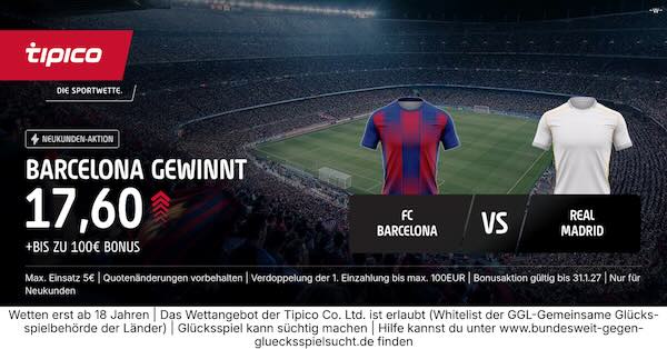 tipico boost auf barcelona gewinnt gegen real madrid