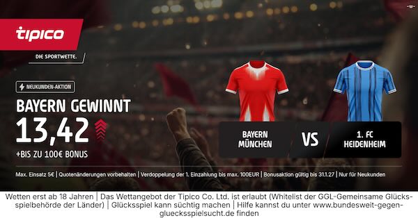 tipico boost auf bayern gewinnt gegen heidenheim