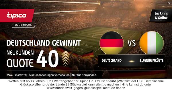 tipico boost auf deutschland gewinnt gegen die elfenbeinküste