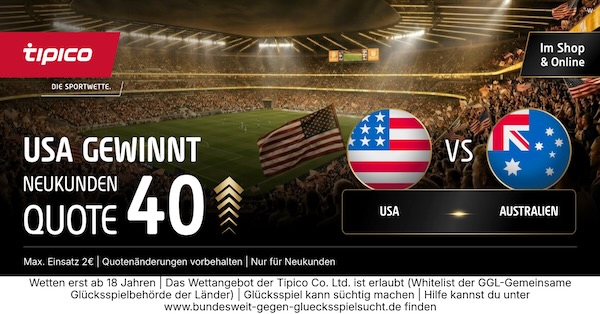 tipico boost auf usa gewinnt gegen australien