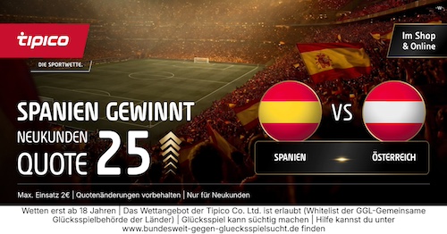 Tipico Spanien Boost Quote 25 WM 2026