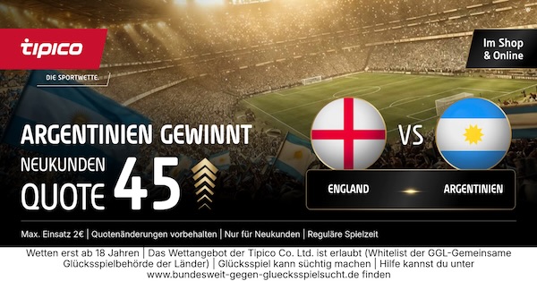 tipico boost auf argentinien gewinnt gegen england