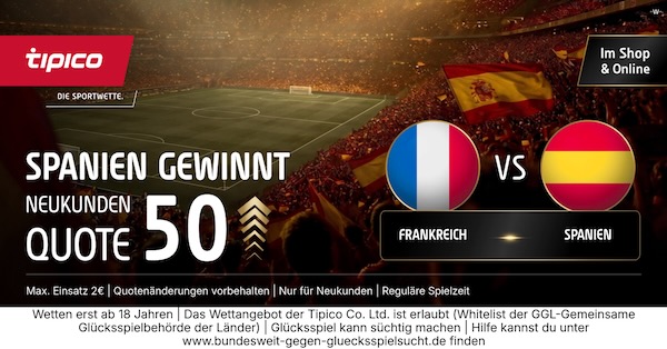 tipico boost auf spanien gewinnt gegen frankreich