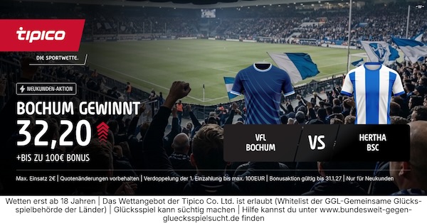 tipico boost auf bochum gewinnt gegen hertha