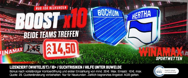 winamax boost auf bochum und hertha treffen beide