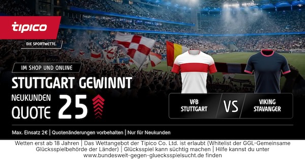 tipico boost auf stuttgart gewinnt gegen viking